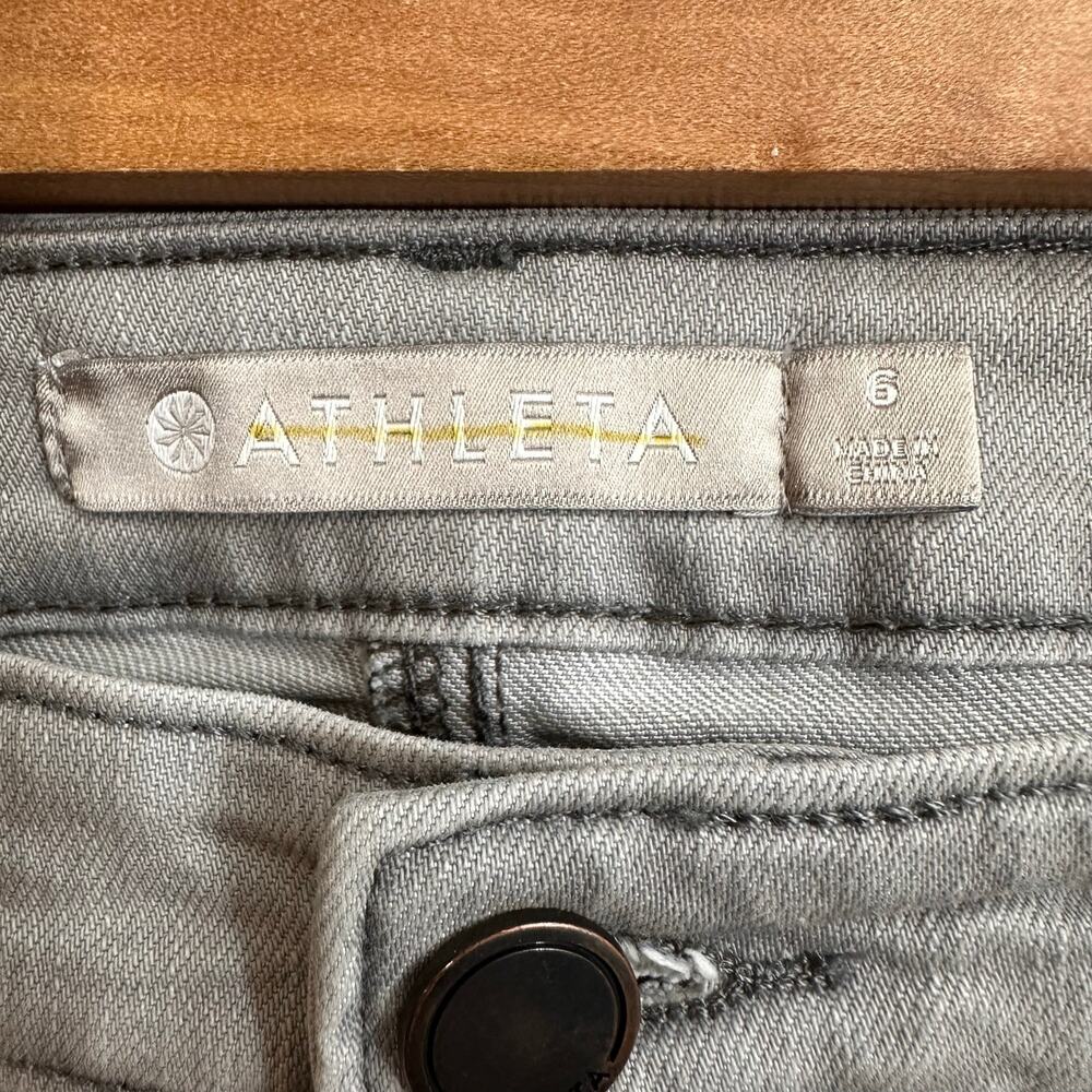 Athleta Sculptek Skinny Jeans Gray Five Pocket Mid Rise Ankle Pants Size 6 - Picture 4 of 11